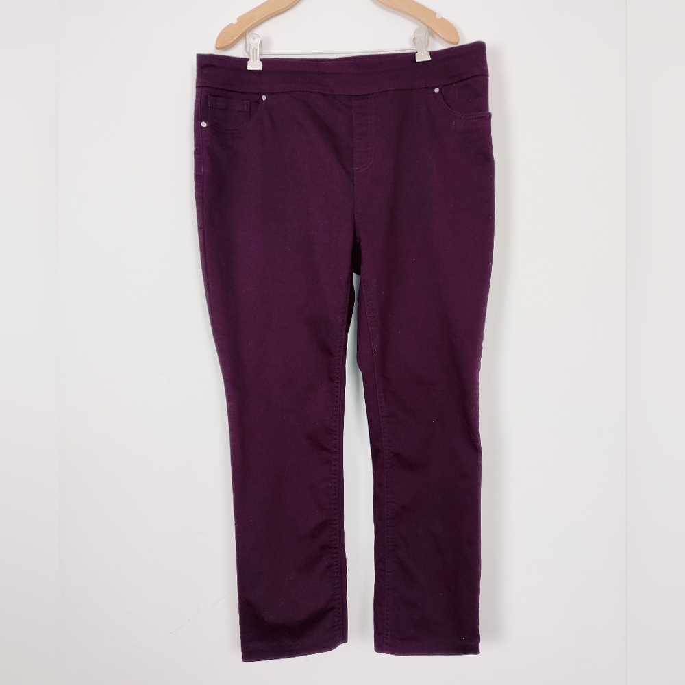 Up! Women's Skinny Jeans in Purple Size 14 Pull-on Cotton Blend